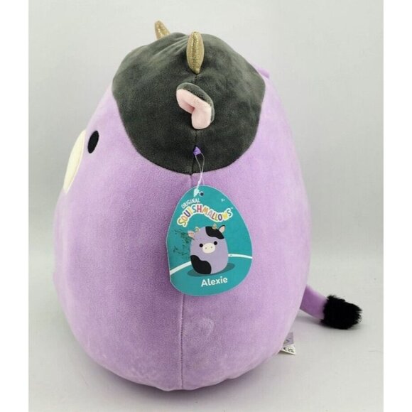NWT Squishmallow Alexie the Purple Cow 12" Plush Toy Stuffed Animal Kellytoy - Picture 2 of 11